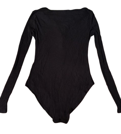 H&M Ribbed Long-Sleeve Lace-Up Bodysuit – Sleek, Stylish & Perfectly Fitted
