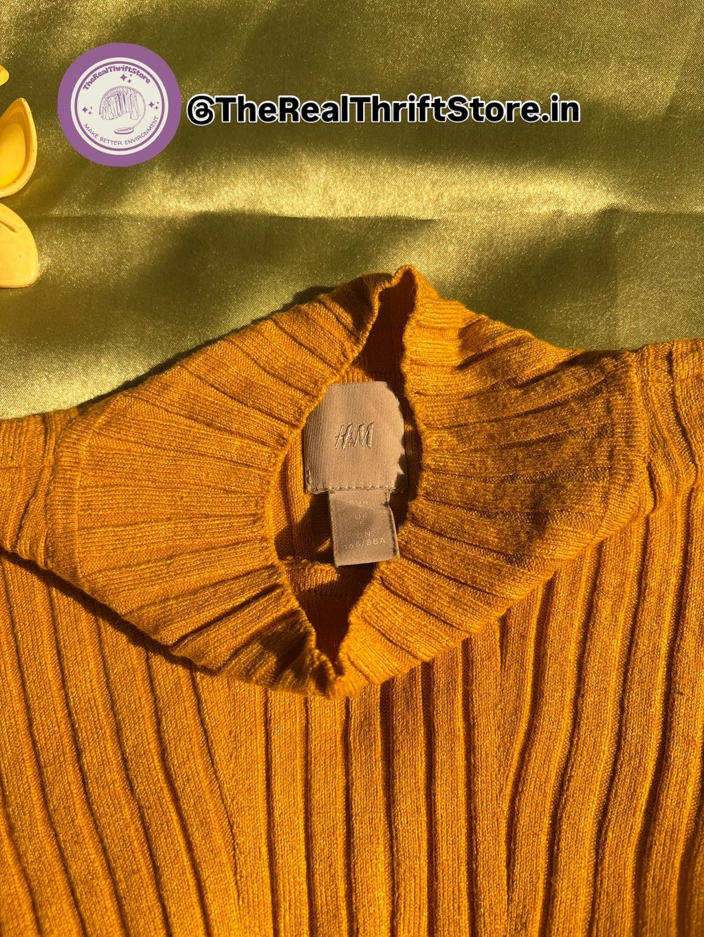 Sunny Mustard Ribbed H&M Knit Top