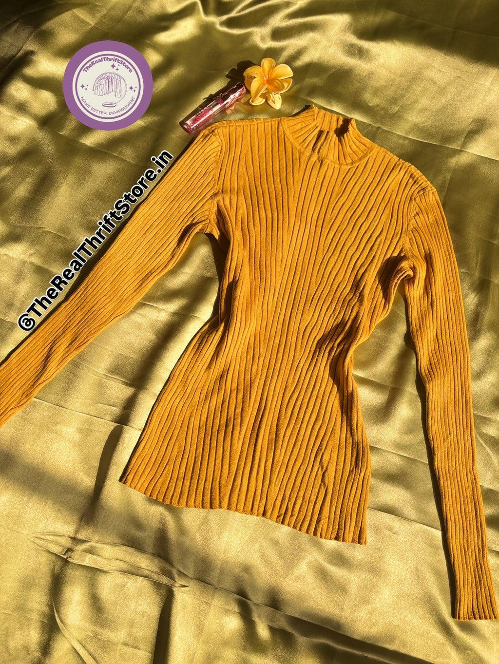 Sunny Mustard Ribbed H&M Knit Top