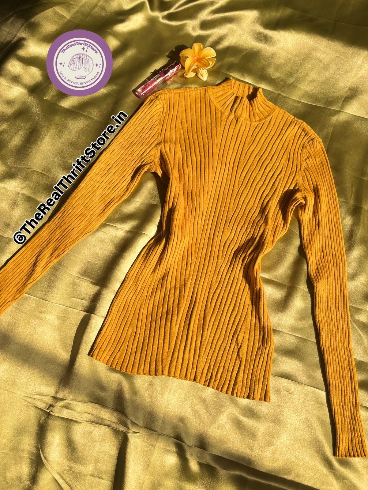 Sunny Mustard Ribbed H&M Knit Top