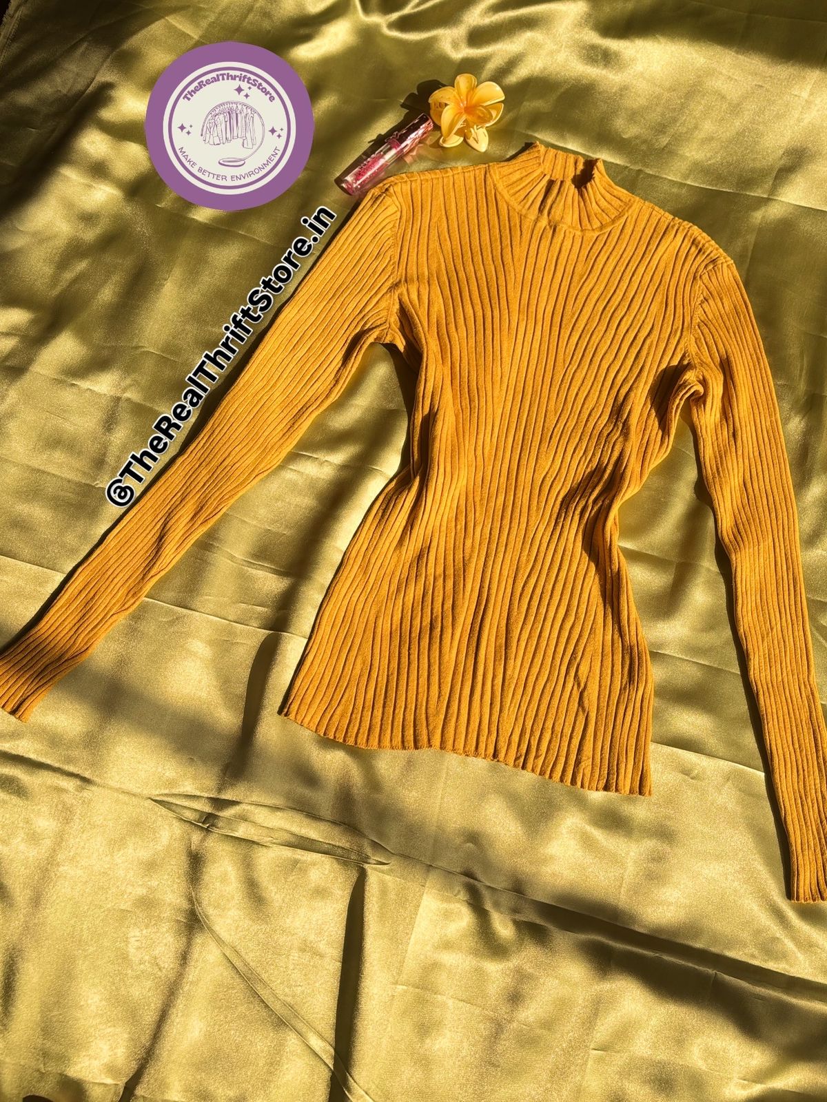 Sunny Mustard Ribbed H&M Knit Top