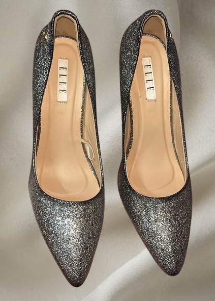 ELLE Glitter Pointed-Toe Heels – Luxe Style for Every Occasion